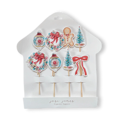 Vintage Christmas Cupcake Toppers (8pcs)