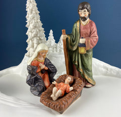 Porcelain Nativity Set. Christmas Fantasy Ltd Nativity Set. 9" Figurines. Seasonal Christmas Display. Beautifully Detailed.