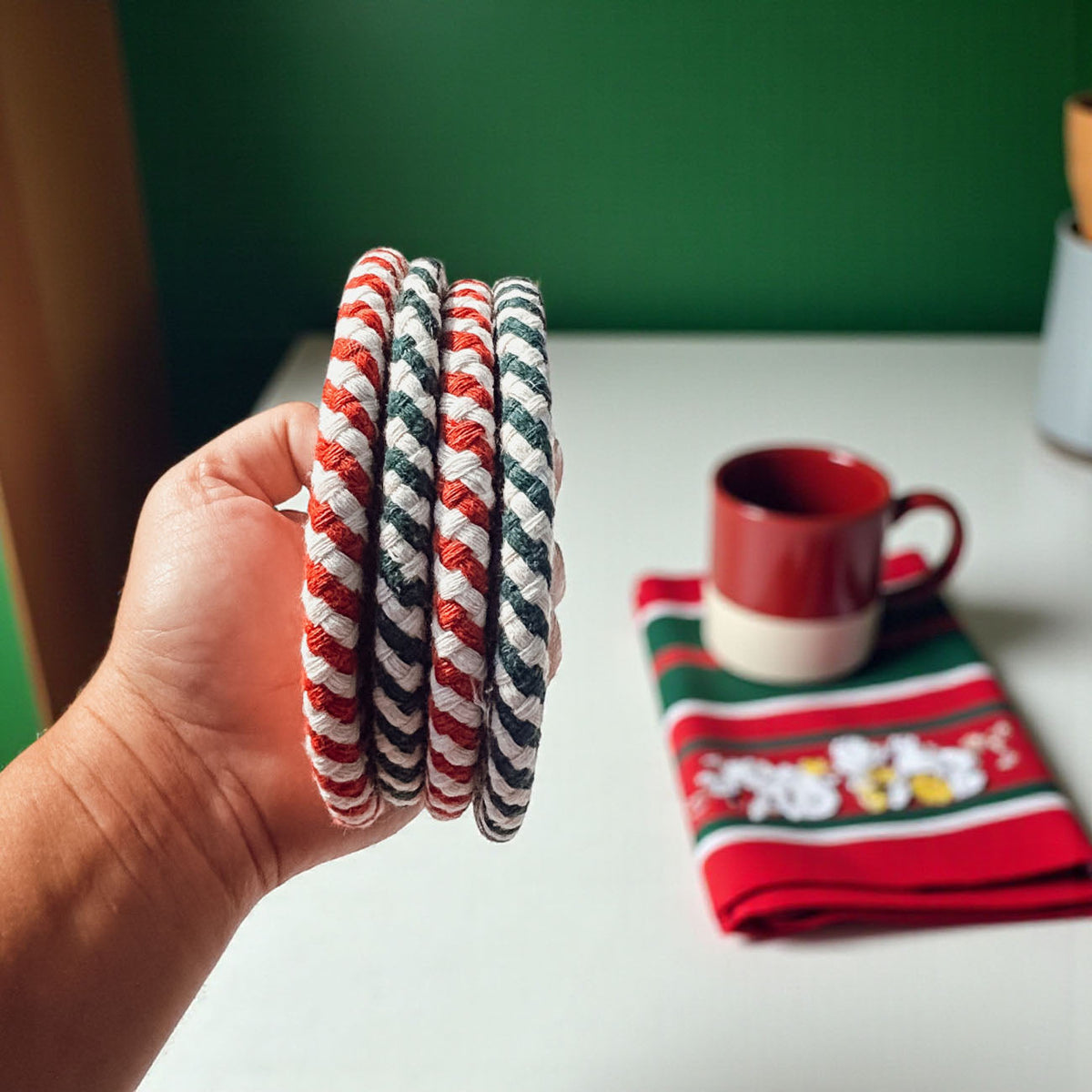 Candy Cane Coaster 4pk