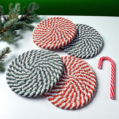Candy Cane Coaster 4pk