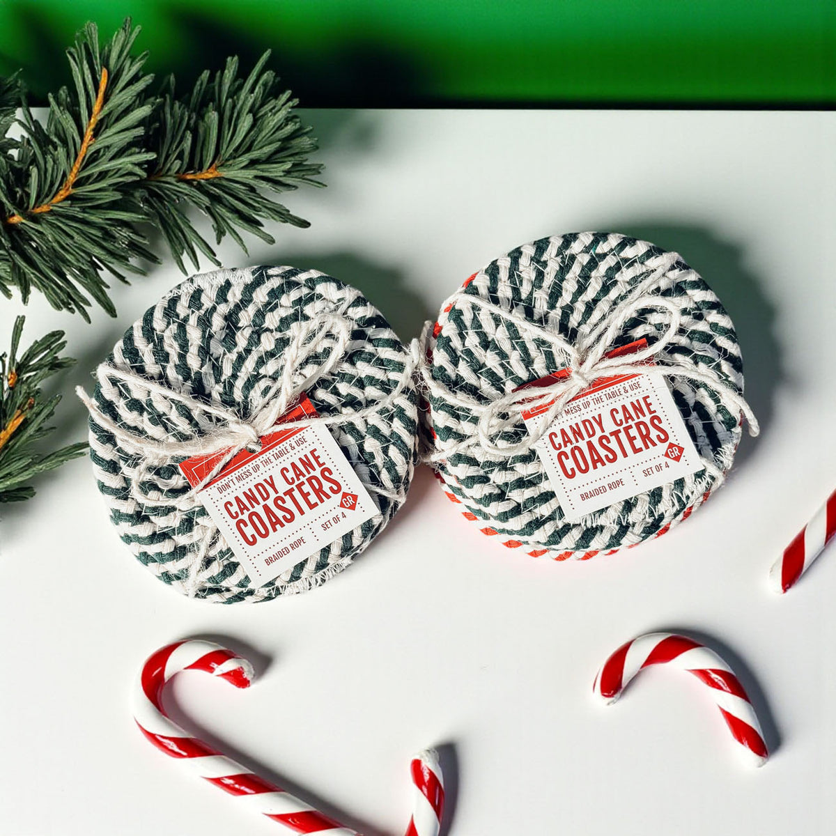 Candy Cane Coaster 4pk