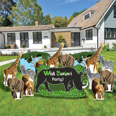 Wild Safari Birthday Yard Decorations 15 piece set