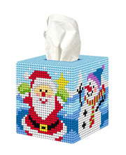 Winter Time Santa and Snowman Tissue Box Cover Cross Stitch Kit by Orchidea 5108