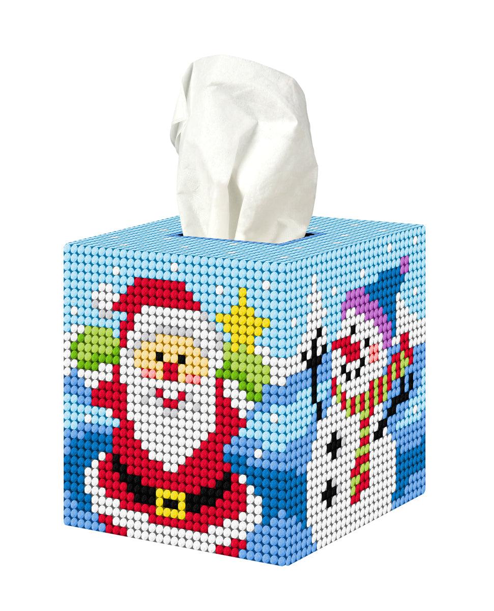 Winter Time Santa and Snowman Tissue Box Cover Cross Stitch Kit by Orchidea 5108