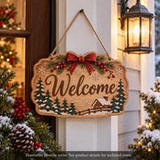 Wooden Christmas Welcome Sign