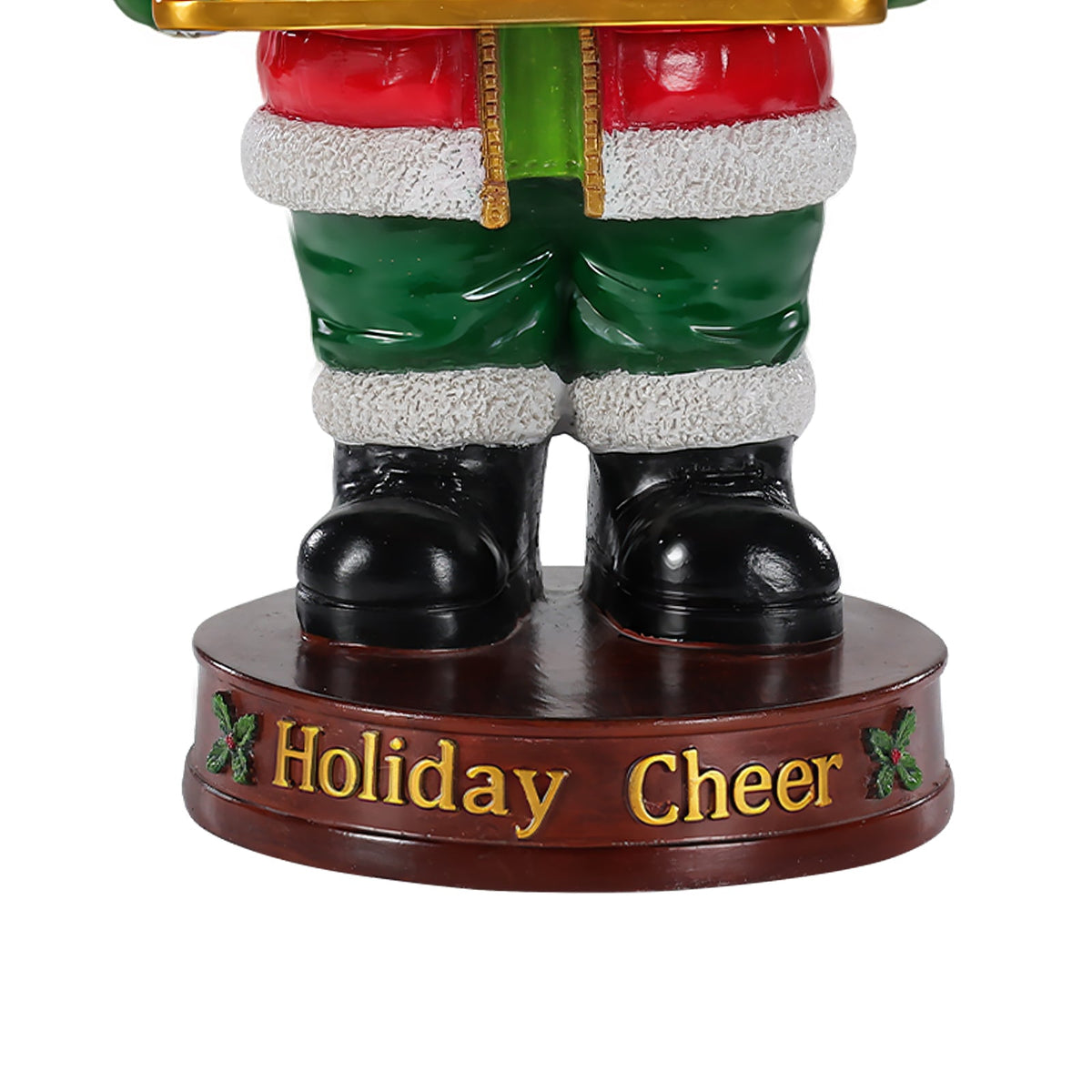 Christmas Bear Statue with Storage Tray, Holiday Tabletop Organizer, Candy Dish & Coffee Table Decor for Living Room