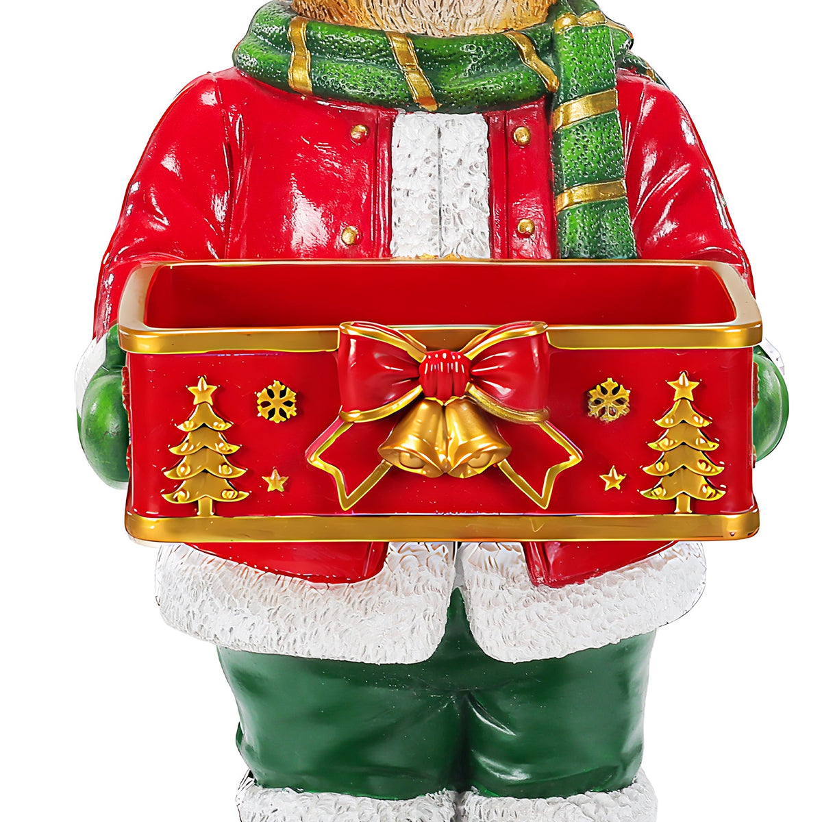 Christmas Reindeer Statue with Storage Tray, Holiday Tabletop Organizer, Candy Dish & Coffee Table Decor for Living Room