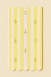 Yellow Striped Floral Guest Napkins S40