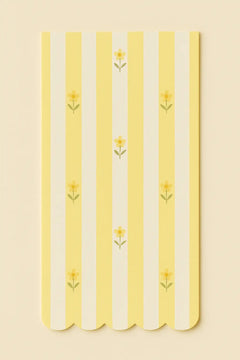 Yellow Striped Floral Guest Napkins S40